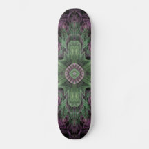Modern Abstract Fractal Purple and Green Design