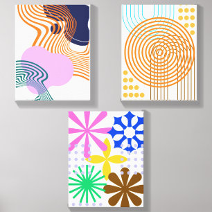 Modern Abstract Gallery Wall - Peel and Stick Canvas Photo Tile