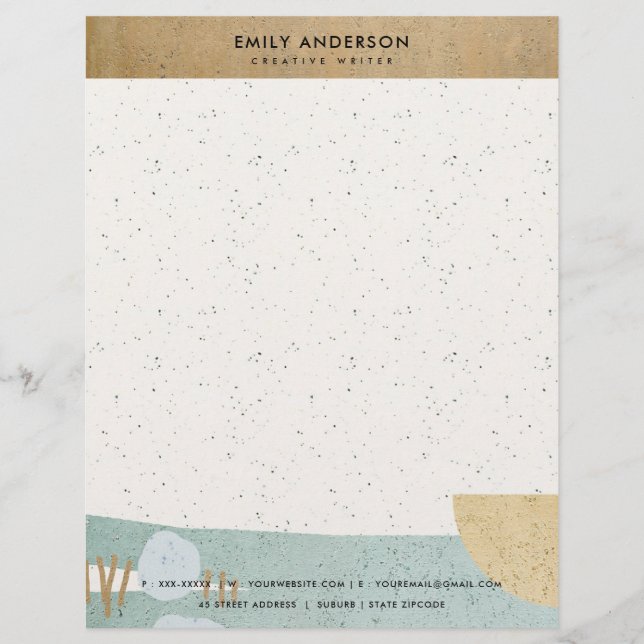 MODERN ABSTRACT GEOMETRIC ART CERAMIC TEXTURE LETTERHEAD (Front)
