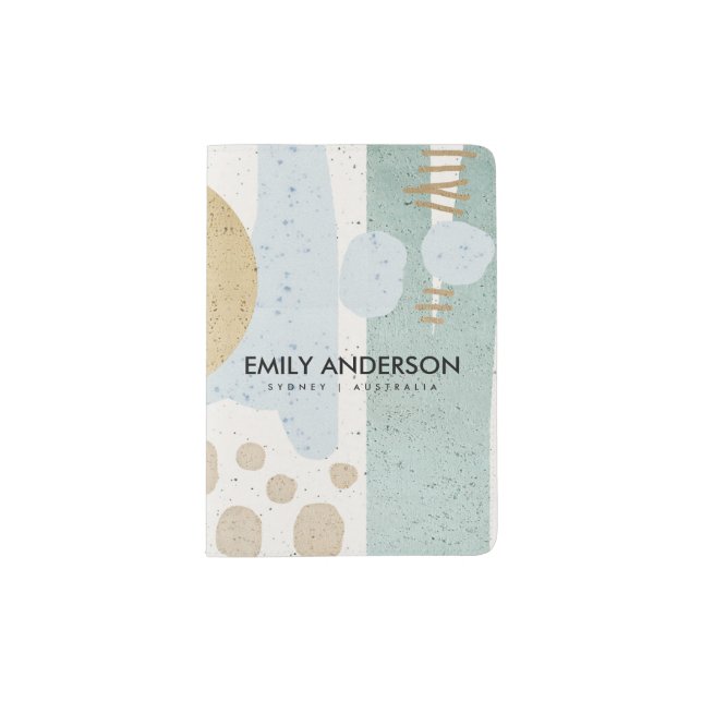 MODERN ABSTRACT GEOMETRIC ART CERAMIC TEXTURE PASSPORT HOLDER (Front)