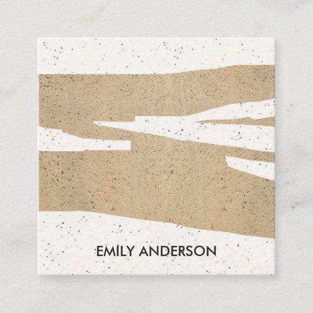 MODERN ABSTRACT GEOMETRIC ART CERAMIC TEXTURE SQUARE BUSINESS CARD (Front)