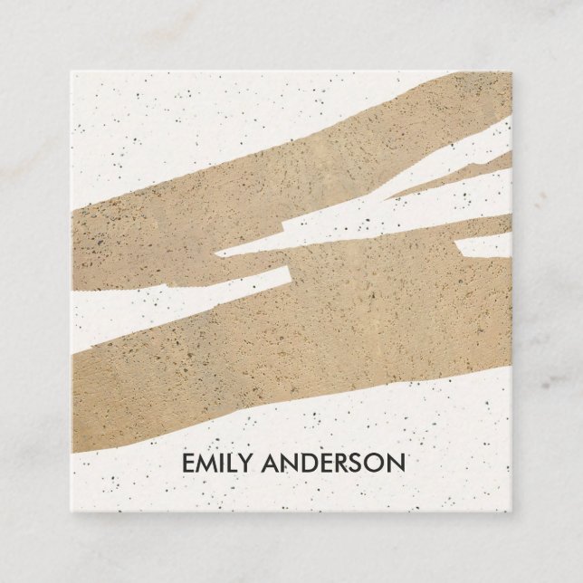 MODERN ABSTRACT GEOMETRIC ART CERAMIC TEXTURE SQUARE BUSINESS CARD (Front)