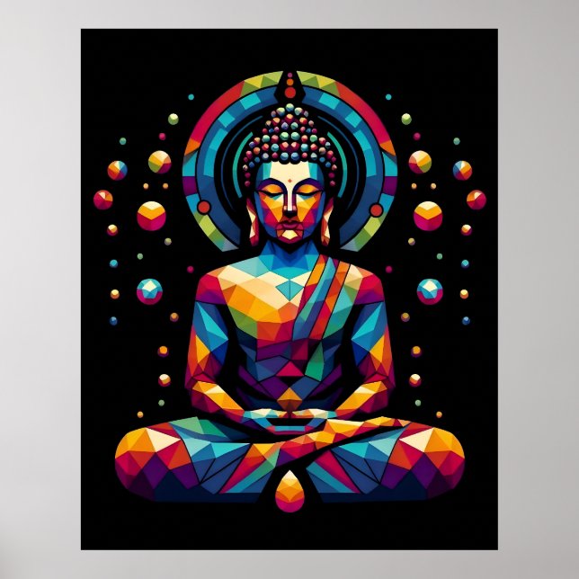 Modern Abstract Geometric Art | Gautama Buddha Poster (Front)