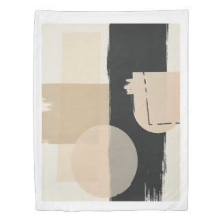 Modern Abstract Geometric Art in Neutral Tones  Duvet Cover