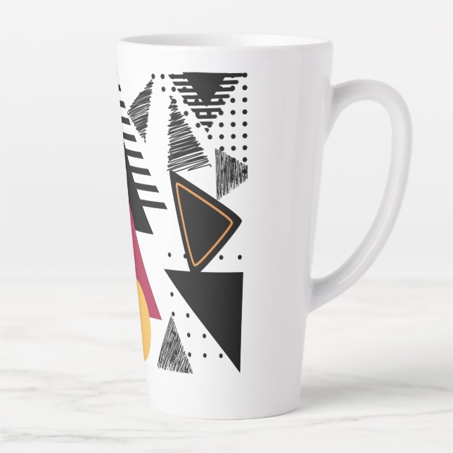 Modern Abstract geometric art Latte Mug (Right)
