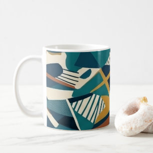 Modern Abstract Geometric Art - Retro Teal Orange Coffee Mug