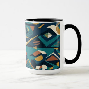 Modern Abstract Geometric Art - Retro Teal Orange  Mug