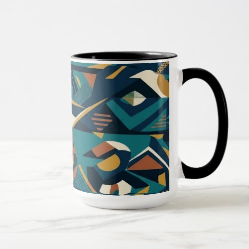 Modern Abstract Geometric Art - Retro Teal Orange Mug