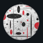 Modern Abstract Geometric Black and Red Dartboard With Darts<br><div class="desc">Red and black geometric designs embellish this dart board that give a modern abstract look. Makes a great birthday gift for the man who has everything.</div>