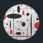 Modern Abstract Geometric Black and Red Dartboard With Darts<br><div class="desc">Red and black geometric designs embellish this dart board that give a modern abstract look. Makes a great birthday gift for the man who has everything.</div>