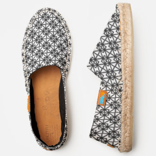 Modern Abstract Geometric Black and White Pattern Espadrilles