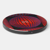 Modern Abstract Geometric Black Red Blue Pattern Wireless Charger (Front 2)
