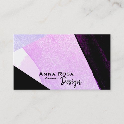  Modern Abstract Geometric Bold Black Pink Blue Business Card