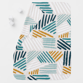 Modern Abstract Geometric Brush Pattern Baby Blanket