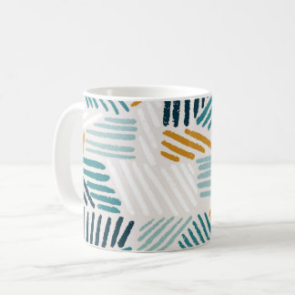 Modern Abstract Geometric Brush Pattern Coffee Mug