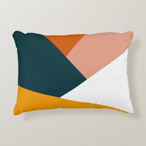 Modern abstract geometric color block pattern accent pillow