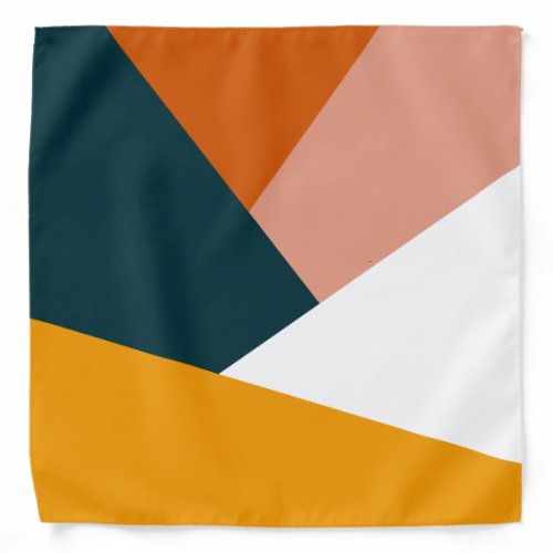 Modern abstract geometric color block pattern bandana