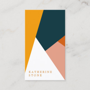 Modern abstract geometric color block pattern business card