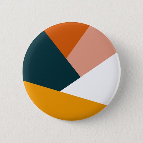 Modern abstract geometric color block pattern button