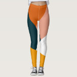 Modern abstract geometric color block pattern leggings<br><div class="desc">Colorful geometric combination.</div>