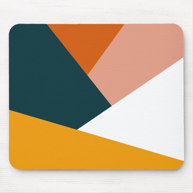 Modern abstract geometric color block pattern mouse pad (Front)