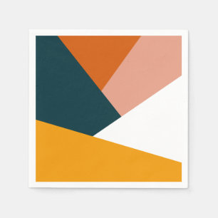 Modern abstract geometric color block pattern napkins