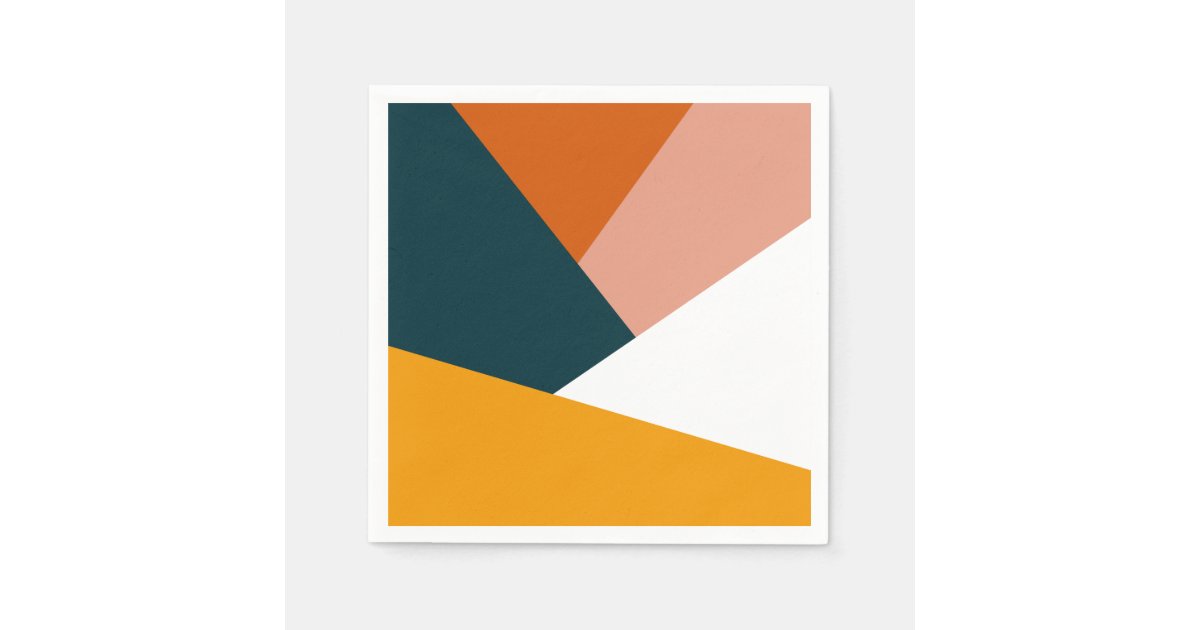 Abstract Colorblock Pattern Modern abstract geometric color block pattern napkins | Zazzle