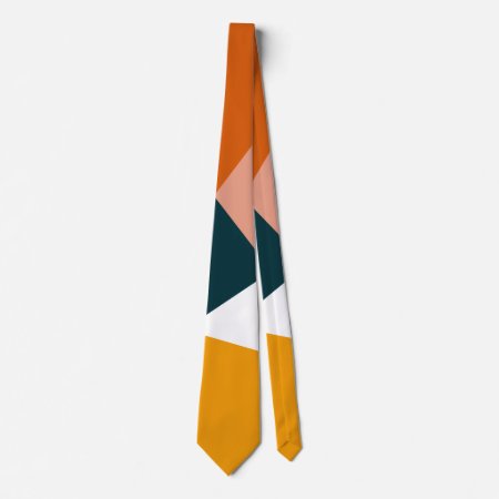 Modern Abstract Geometric Color Block Pattern Neck Tie