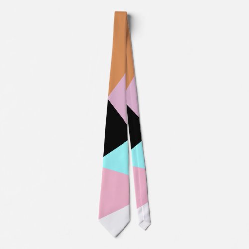 Modern abstract geometric color block pattern neck tie