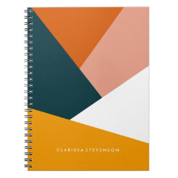 Modern abstract geometric color block pattern notebook