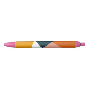 Modern abstract geometric color block pattern pen