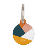 Modern Abstract Geometric Color Block Pattern Pet Id Tag at Zazzle