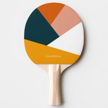 Modern Abstract Geometric Color Block Pattern Ping Pong Paddle by Elipsa at Zazzle