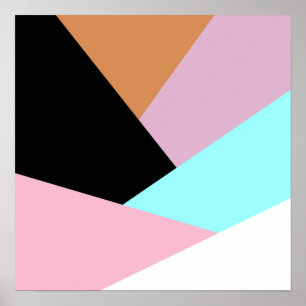 Modern abstract geometric color block pattern poster
