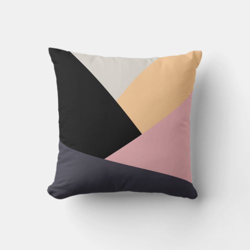 Modern abstract geometric color block pattern throw pillow