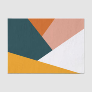 Modern abstract geometric color block pattern tissue paper