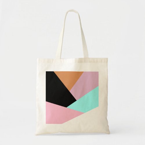 Modern abstract geometric color block pattern tote bag