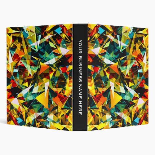 Modern Abstract Geometric Colorful Crystal Glass 3 Ring Binder
