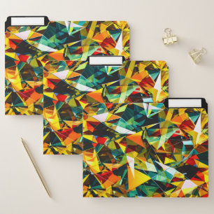 Modern Abstract Geometric Colorful Crystal Glass File Folder