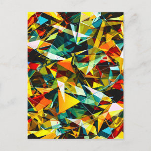 Modern Abstract Geometric Colorful Crystal Glass Holiday Postcard
