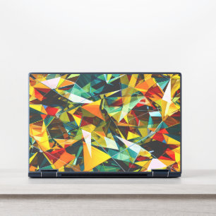 Modern Abstract Geometric Colorful Crystal Glass HP Laptop Skin