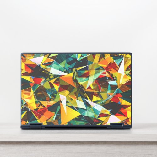 Modern Abstract Geometric Colorful Crystal Glass HP Laptop Skin