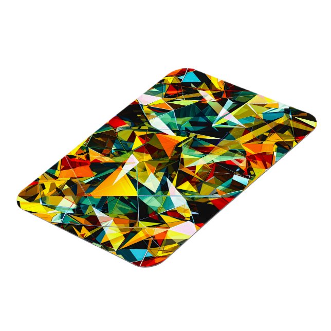 Modern Abstract Geometric Colorful Crystal Glass Magnet (Left Side)