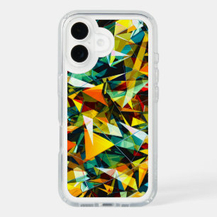 Modern Abstract Geometric Colorful Crystal Glass iPhone 16 Case