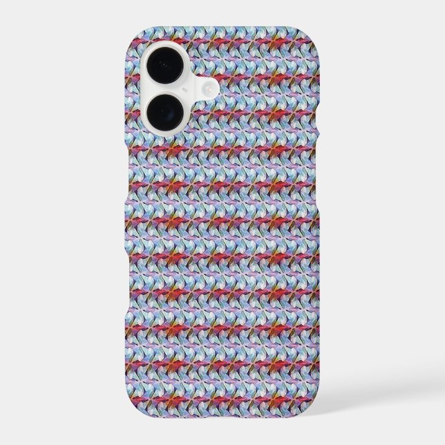 Modern abstract geometric digital pattern 1252 iPhone case (Back)