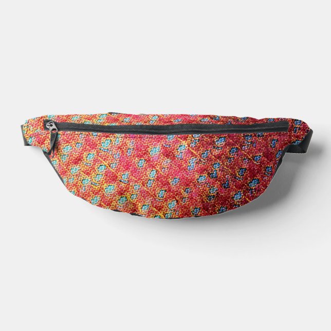 Modern abstract geometric digital pattern 1274 fanny pack (Lay Down)