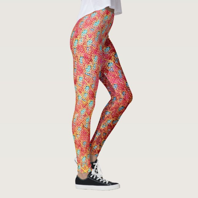 Modern abstract geometric digital pattern 1274 leggings (Right)