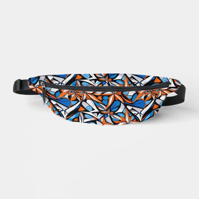 Modern abstract geometric digital pattern 50 fanny pack (Front)