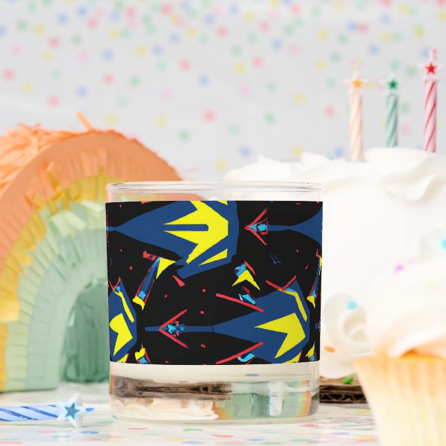 Modern abstract geometric digital pattern 57 scented candle (Birthday)