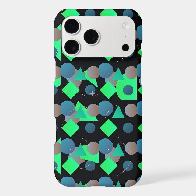 Modern abstract geometric digital pattern 61 iPhone case (Back)